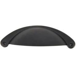 Poignée coquille entraxe 64 mm en zamak noir mat x2