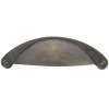 Poignée coquille entraxe 64 mm zamak laitonné vieilli mat x2