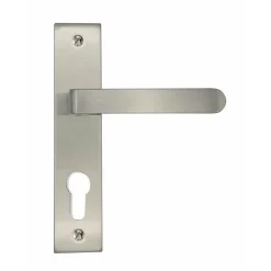 Poignée de porte Onyxcylindre zamak nickelé Satiné 165mm