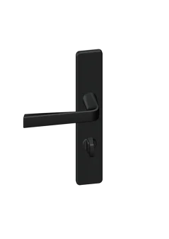 Poignée de porte sur plaque Kaza Basalt noir condamnation