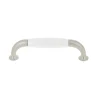 Poignée entraxe 96 mm porcelaine blanc/nickel mat x2