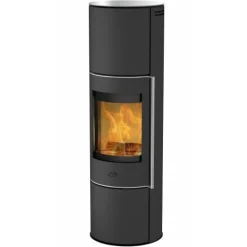 Poêle à bois Rondin Verre noir/dessus verre FIREPLACE