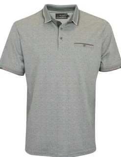 Polo micro motif jacquard Yvann imprimé vert MORAN'S