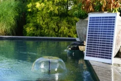 Pompe solaire avec panneau solaire + jets d'eau différents