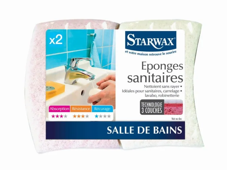 Éponge grattante spéciale sanitaire (x2) STARWAX