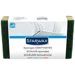 Éponges grattantes pour surfaces peu fragiles (x6)