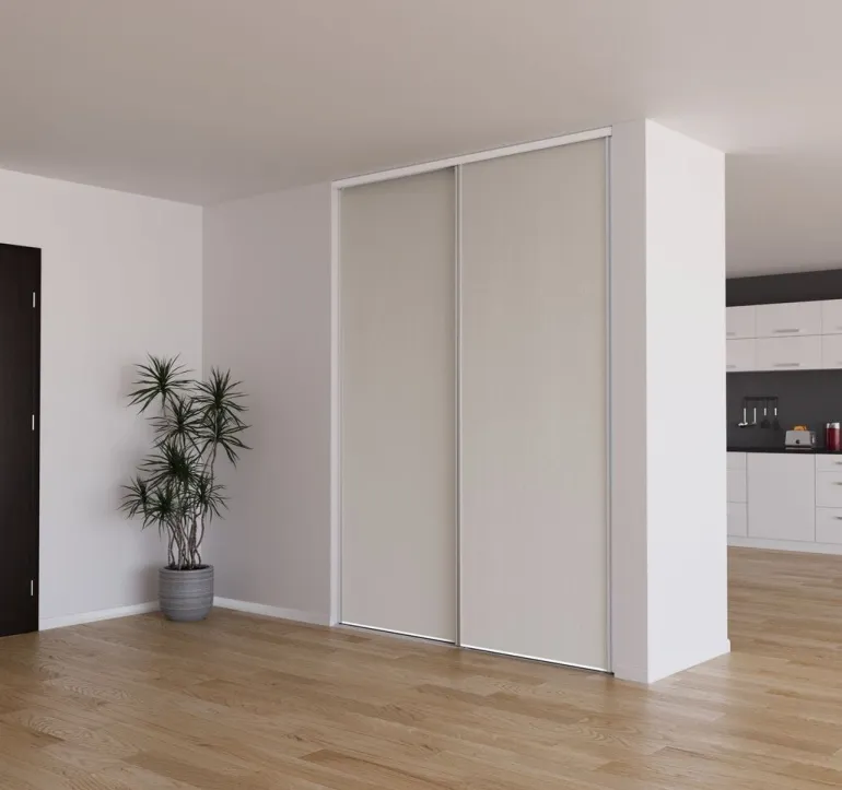 Porte de placard recouplable blanc nacré structuré 92cm x1