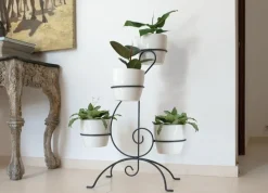 Porte plante clé de sol anthracite pour pots Ø20 cm
