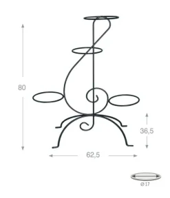 Porte plante clé de sol anthracite pour pots Ø20 cm