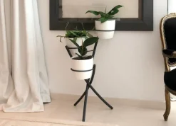 Porte plante tube anthracite pour 3 pots Ø20 cm