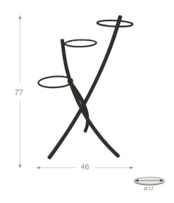 Porte plante tube anthracite pour 3 pots Ø20 cm