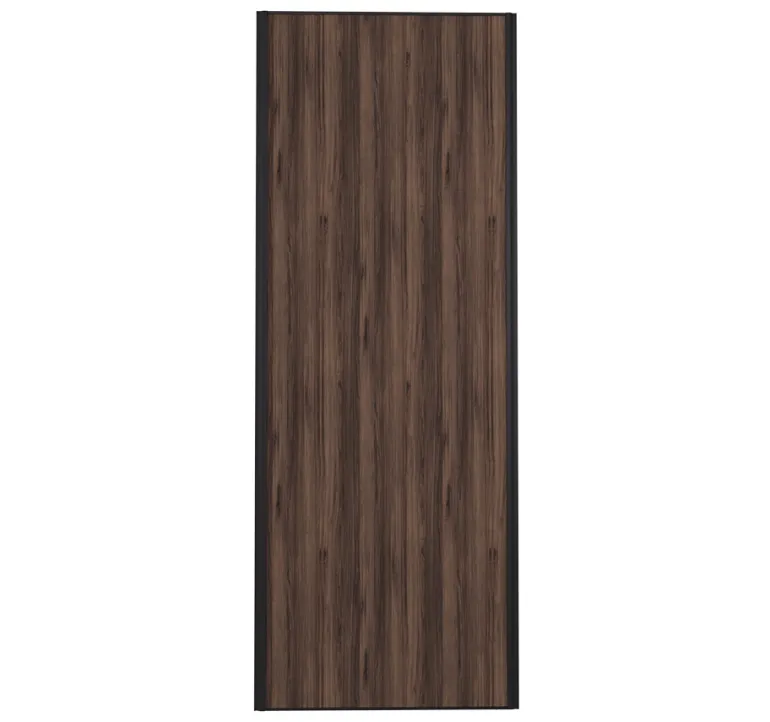 Porte de placard recouplable noyer fumé profil noir 62cm x1
