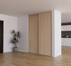 Porte de placard recouplable chêne profil gris 92cm x1