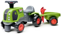 Porteur tracteur Claas 1er âge avec remorque FALK