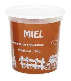Pot plastique transparent texte SIM 1 kg