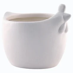 Pot Poule Blanche grand modèle L.14 x H.10 cm