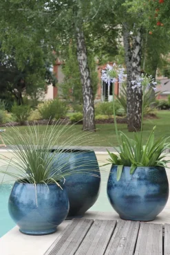 Pot Bahia blue wave Ø25 cm LES POTERIES D'ALBI
