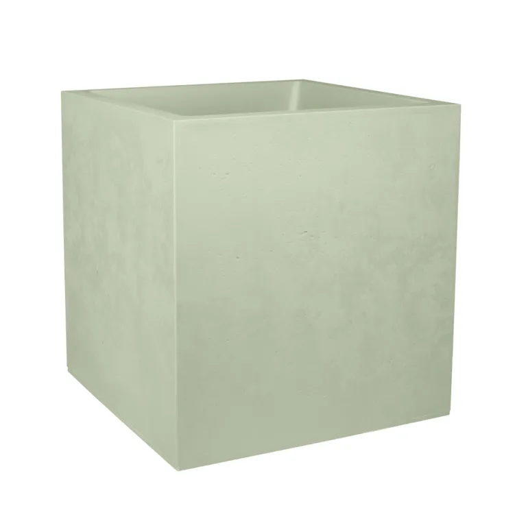 Pot carré Basalt 49,5 cm vert amande 57L EDA