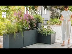 Pot carré Basalt 39,5 cm vert amande 31L EDA