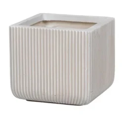 Pot carré Greenwich 37x33 cm blanc