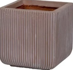 Pot carré Greenwich Ø 37x H 33 cm marron