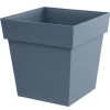 Pot carré Toscane 39 cm bleu 38L EDA