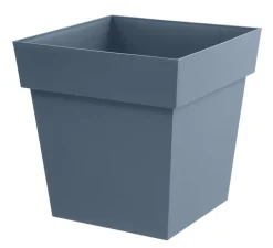 Pot carré Toscane 39 cm bleu 38L EDA