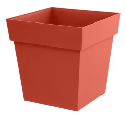 Pot carré Toscane 39 cm orange 38L EDA