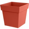 Pot carré Toscane 32 cm orange 22L EDA
