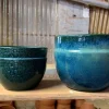 Pot de fleur Austral blue wawe Ø20 cm LES POTERIES D'ALBI