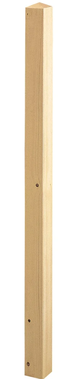 Poteau pointé diamant sapin 70 x 70 x 1200 mm