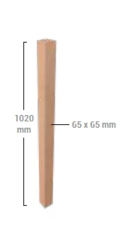 Poteau pour garde corps HECTO hêtre 1020 x 65 x 65mm