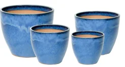 Pot Egg en céramique émaillée bleu Ø38x32,5m