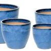 Pot Egg en céramique émaillée bleu Ø31x27cm