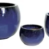 Pot en terre émaillée Glazed bleu