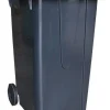 Poubelle anthracite avec couvercle bleu 240L