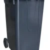 Poubelle anthracite avec couvercle jaune 240L