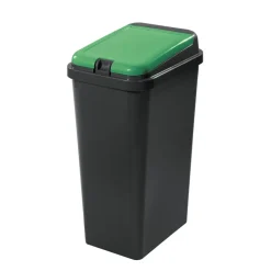 Poubelle recyclage bido 45l base noir couvercle vert