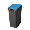 Poubelle recyclage touch and lift 45l noir couvercle vert