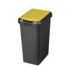 Poubelle recyclage touch and lift 45l noir couvercle jaune