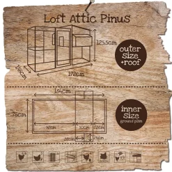 Poulailler Loft Attic Pinus 4/6 poules 172x146x125 cm