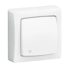 Poussoir ASL complet blanc contacts NO/NF complet avec LED