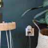Prise 16A + chargeurs USB A+C blanc/gris bolea