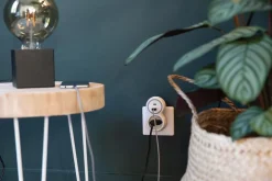 Prise 16A + chargeurs USB A+C blanc/gris bolea