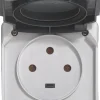 Prise étanche 3P+T 20A Plexo complet IP55 saillie gris