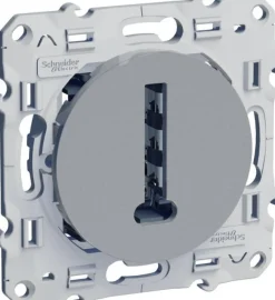 Prise téléphone en T Odace aluminium SCHNEIDER
