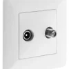 Prise TV Ø9.52mm + fm femelle artezo blanc