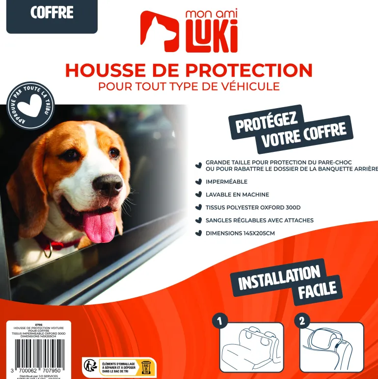 Protection de coffre de voiture imperméable pour animaux
