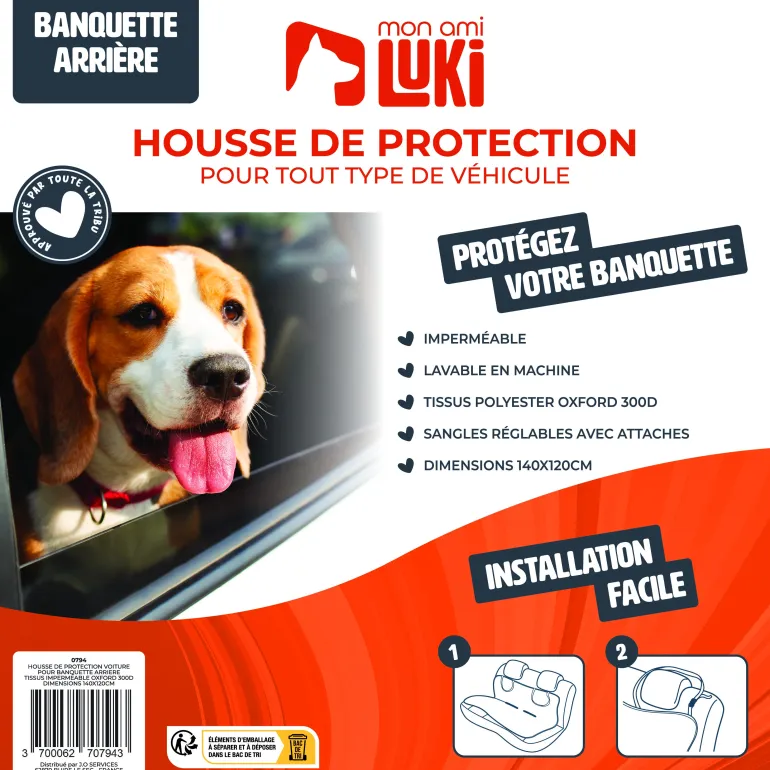 Protection de banquette voiture imperméable pour animaux