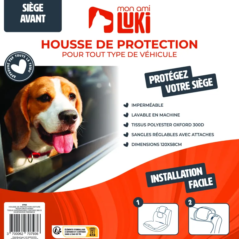 Protection de siège voiture imperméable pour animaux